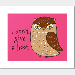 I Don't Give A Hoot - Cute Owl Gift Posters and Art